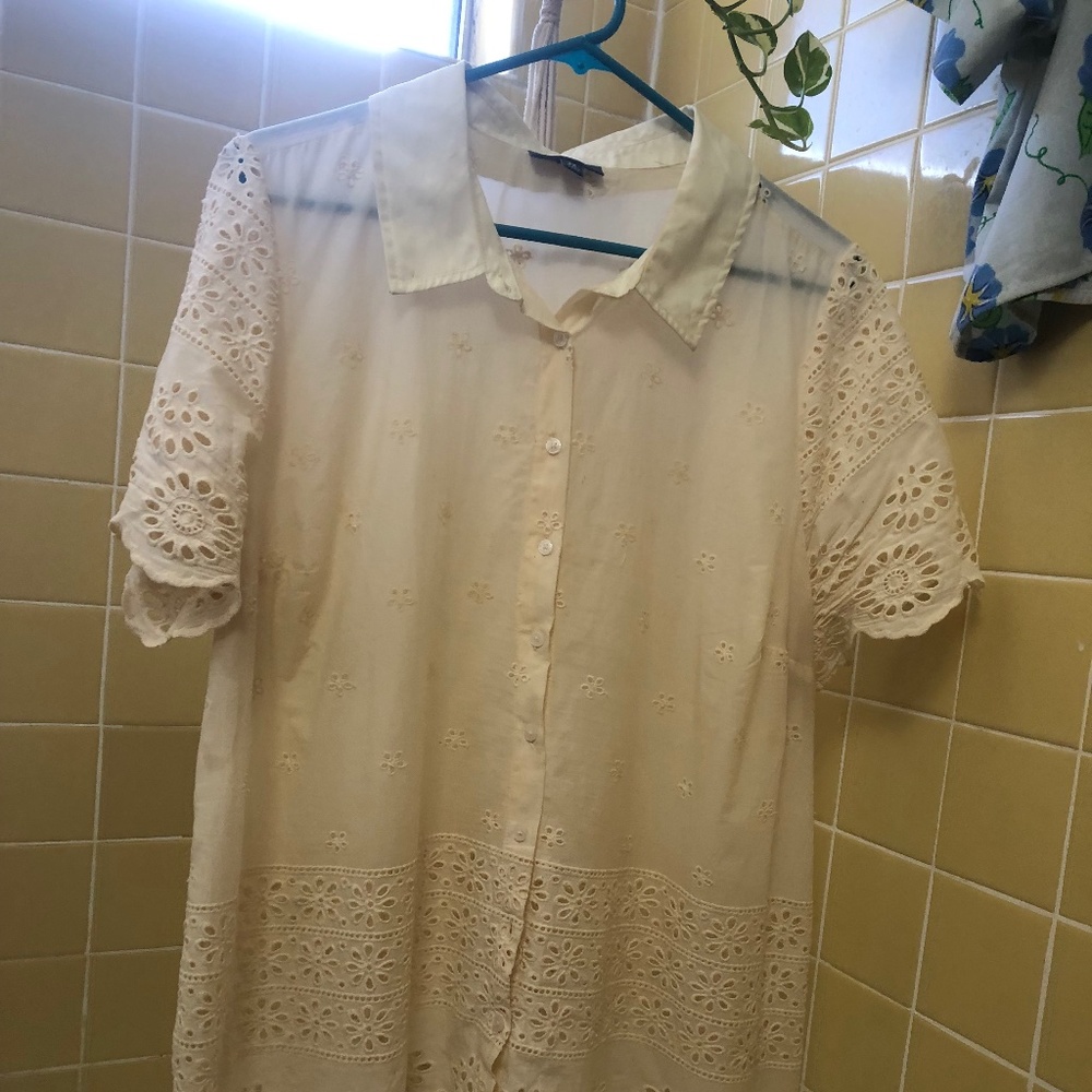 Mod cloth plus size button up blouse
